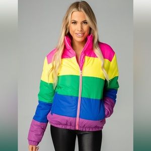 Buddy Love Rainbow Puffer Jacket